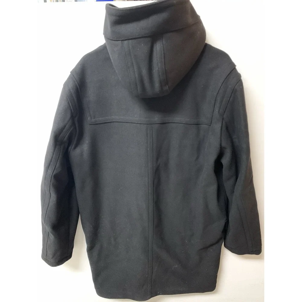 Banana Republic Large Men's Loop Button Jacket $280 Black Wool Winter‎ Coat